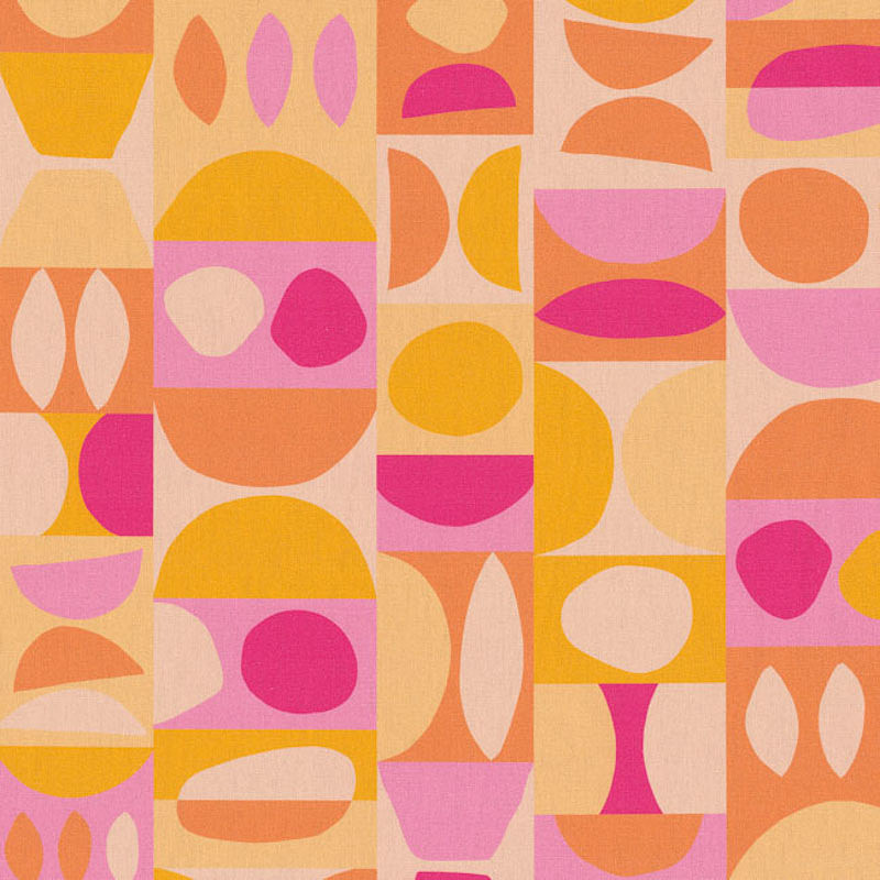 Canvas - Abstract keien roze geel