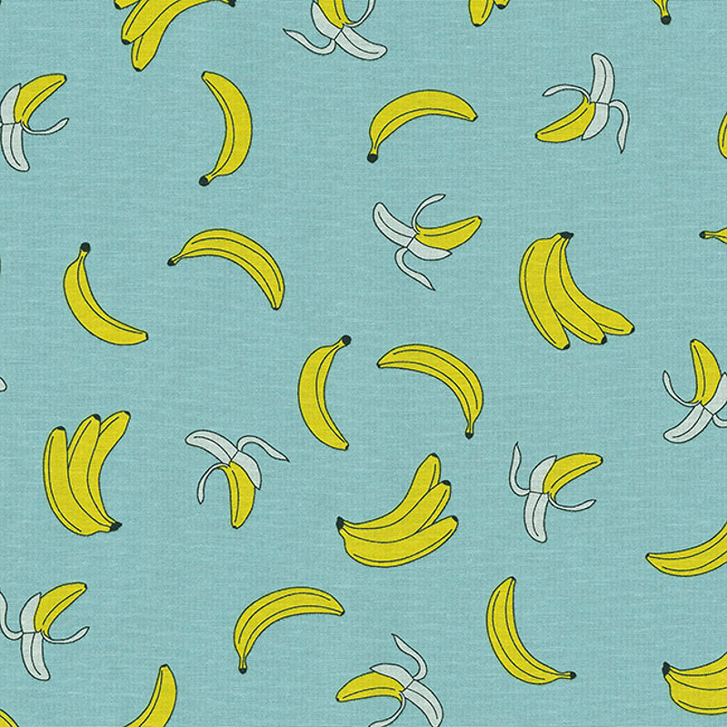 Canvas - Bananen op turkoois