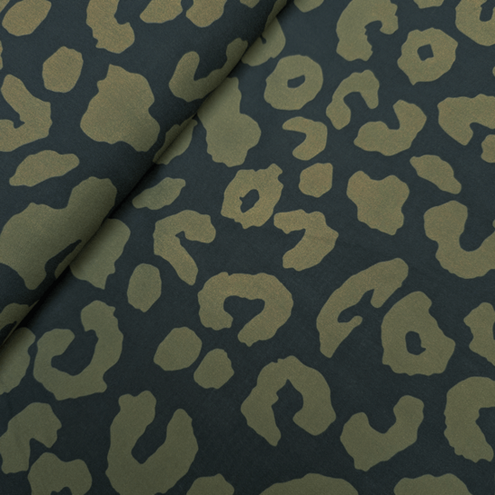 Viscose - black green leopard
