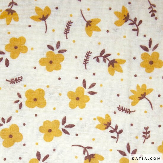 Double gauze - Oker bloemen katia