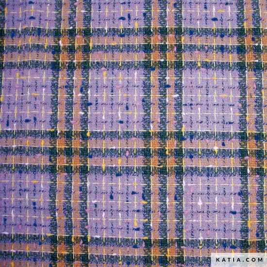 Tweed - Paars careaux groen katia