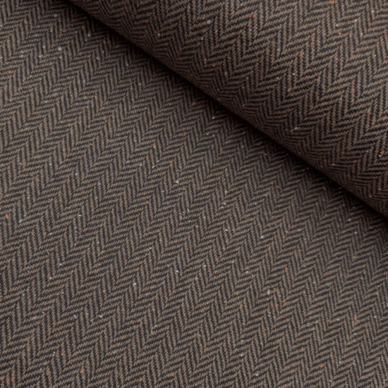 Mantelstof - Wilma visgraat donkerbruin