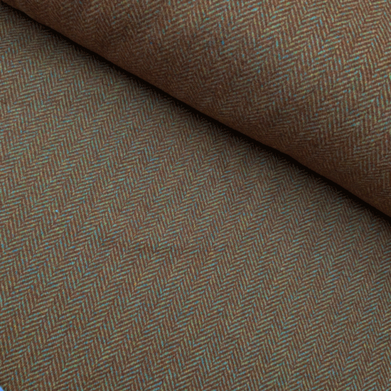 Mantelstof - Wilma visgraat camel muntgroen