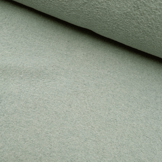 Mantelstof - Wilma gekookte wol muntgrijs