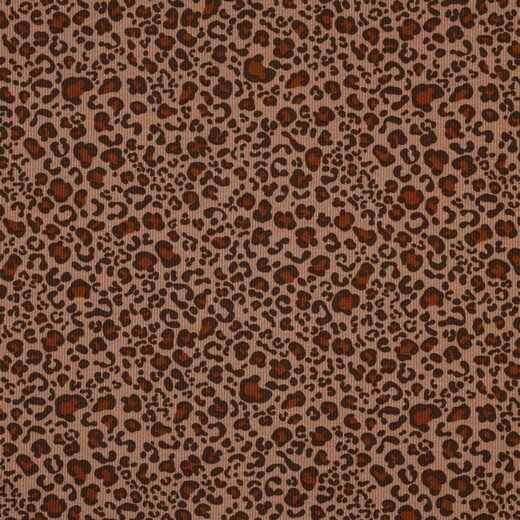 Rib jersey - Leopard donkerbeige