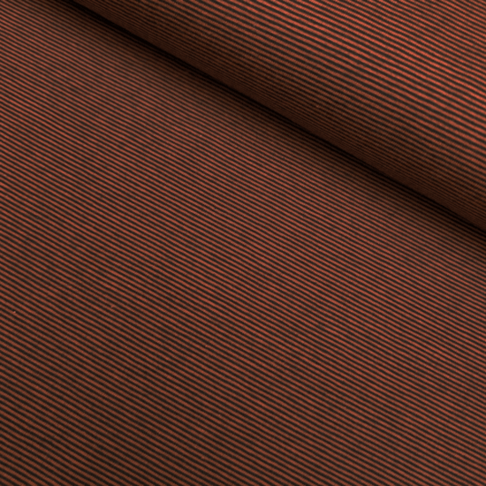 Jersey - Classic fine stripe roest zwart