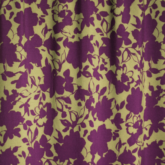 Viscose - Khaki viscose with purple flowers jupe