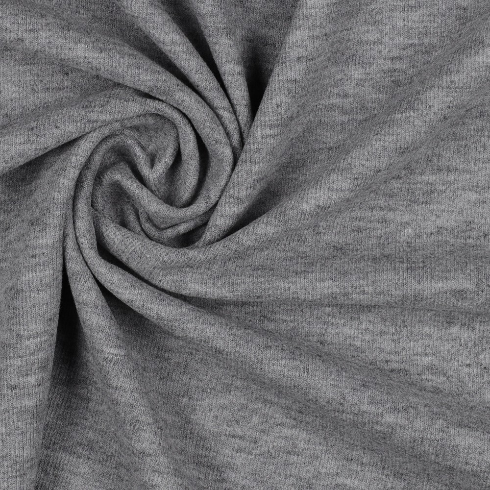 Gebreid - Rib jersey soft grijs
