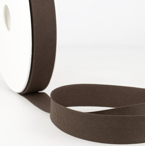 Biais katoen 27mm - donkerbruin 61