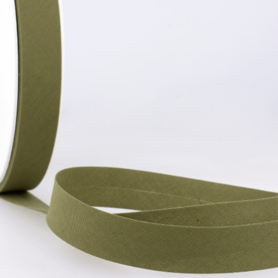 Biais katoen 27mm - kaki groen 69