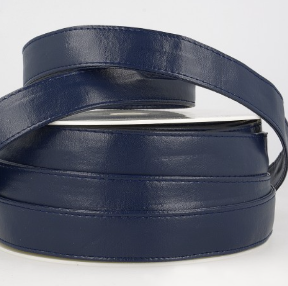 Tassenband leder 10mm - donkerblauw 23