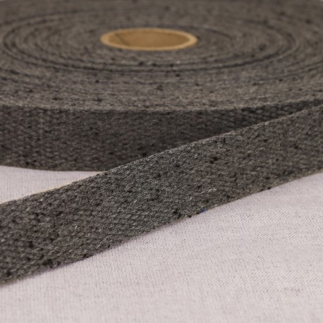 Tassenband 30mm - Spikkel grijs 14