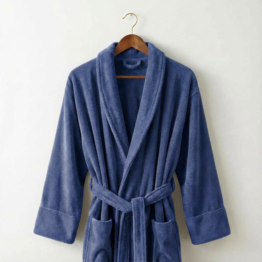 Stoffenpakket - Badjas bamboo donkerjeansblauw