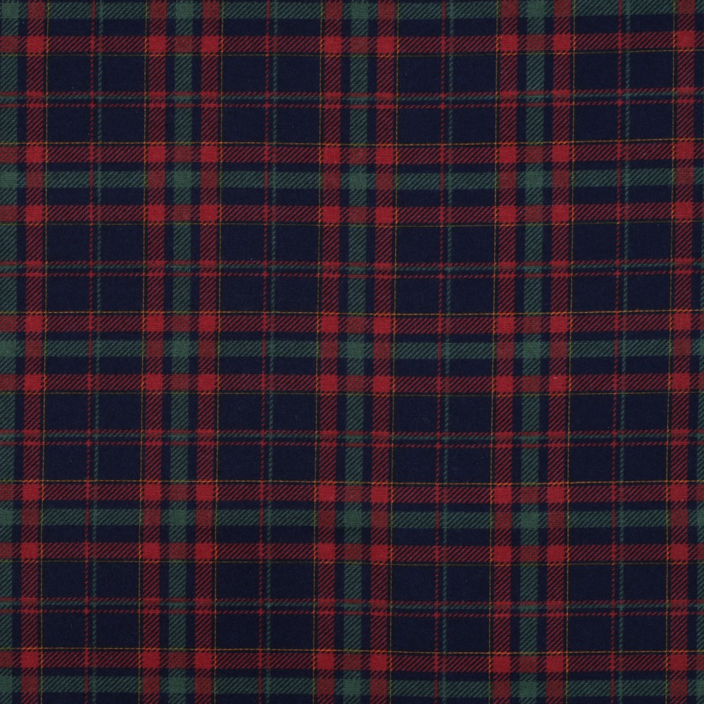 Flanel - Winterse ruit blauw groen bordeaux