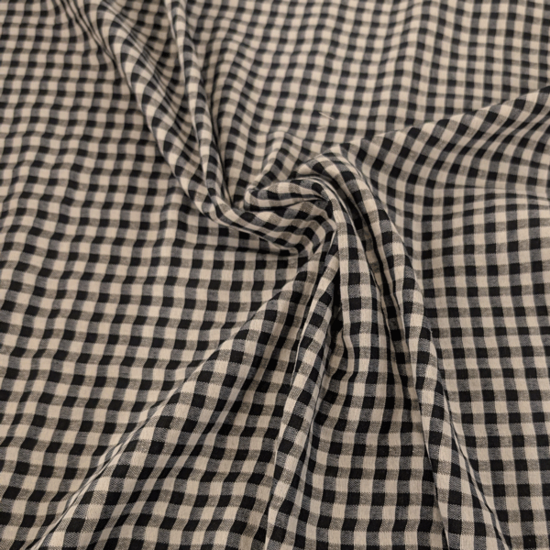 Double gauze - Zwarte vichy fi