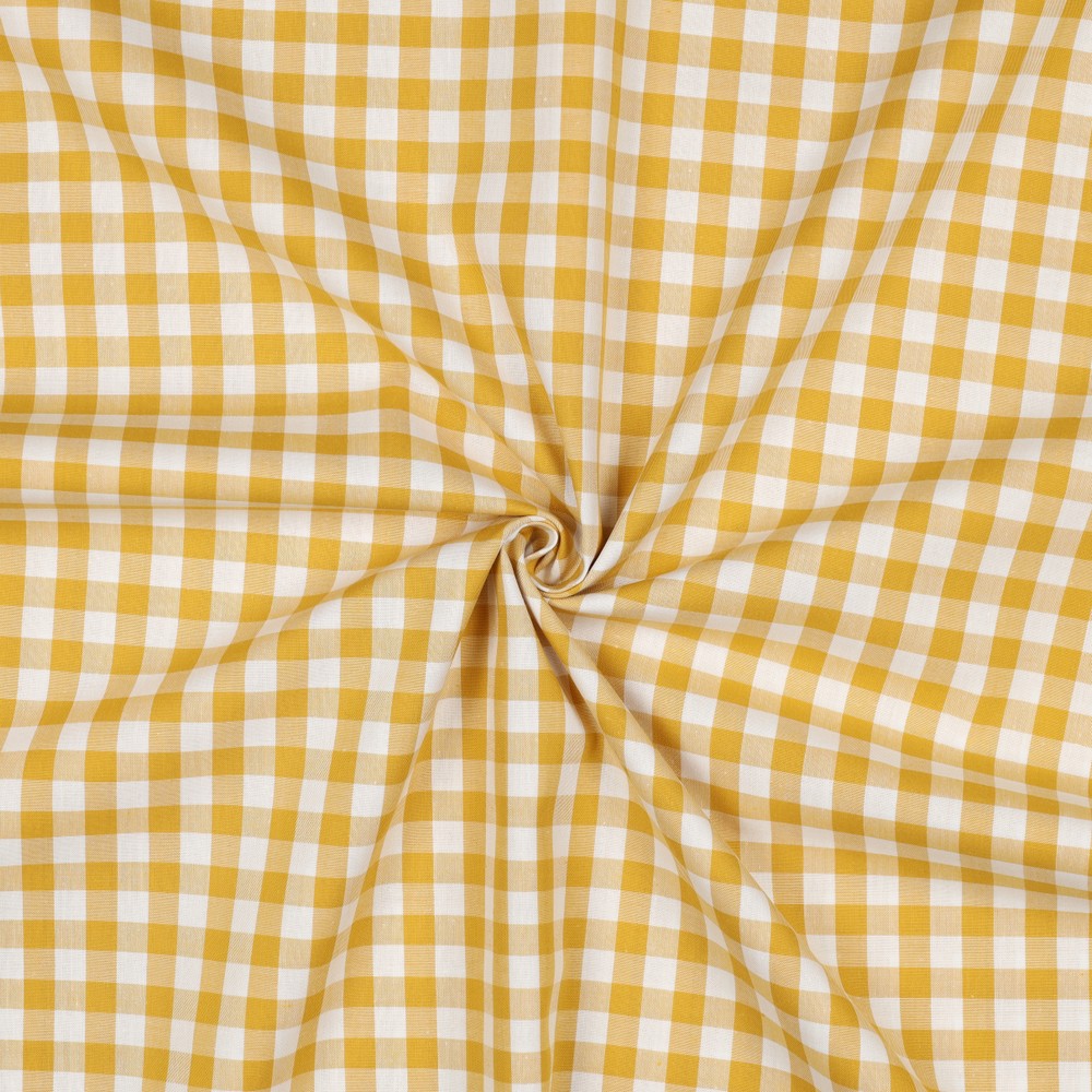 Katoen - vichy ruit oker (10mm)