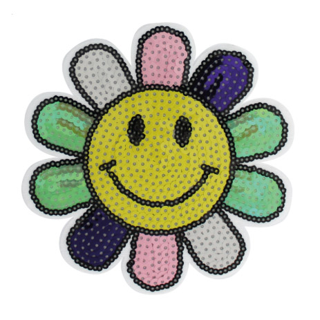 Applicatie - Paillet bloem smiley