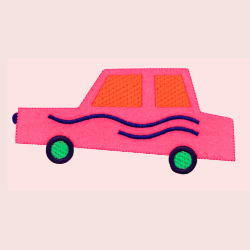 Applicatie - roze auto