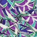 Linnen viscose - Palmen turkoois paars