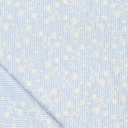 Broderie - Blauw gestreept met bloemslinger