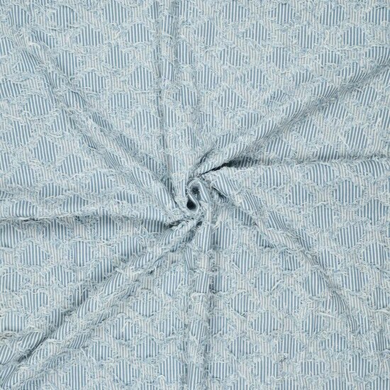 Denim - Strepen,ruffles en ruiten blauw