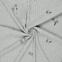 Damesstof - Crinckle streep blauw paillet