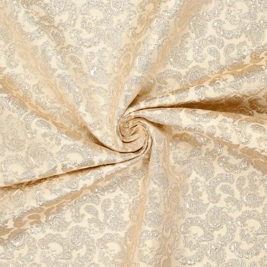 Jacquard - Goudbeige stijlmotief