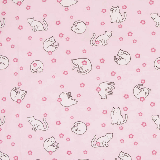 Jersey - Spinnende poezen roze