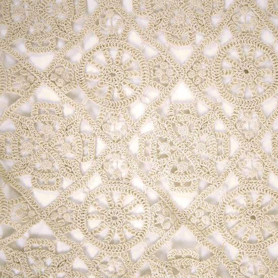 Gehaakt - Kant naturel met cirkelpatroon