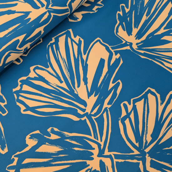 Mikado - Blauw met witte bloem