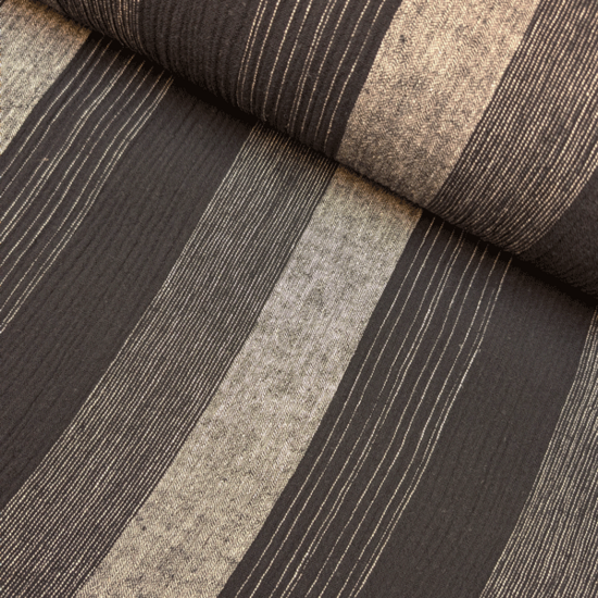Linnen - Charcoal stripes