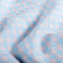 Katoen seersucker - vichy rose blue 10mm 