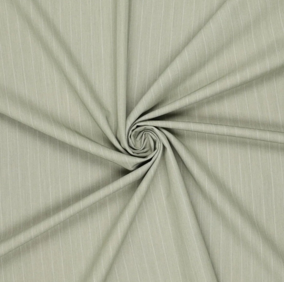 Broekstof - Grijsgroen krijtstreep 30