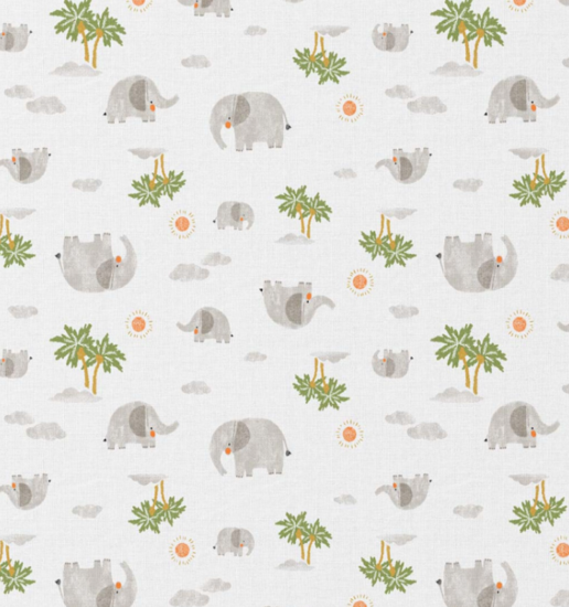 Katoen - Olifant en palmen