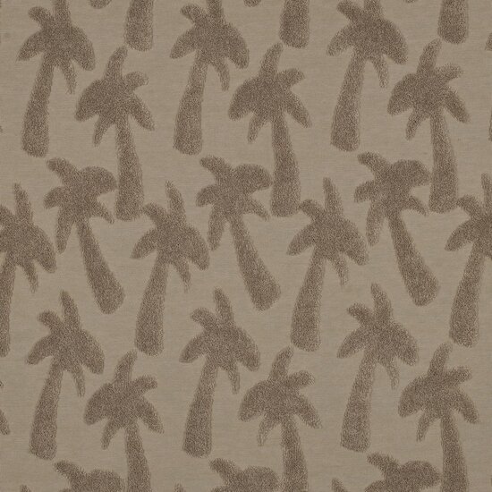Badstof stretch - Palmen taupe