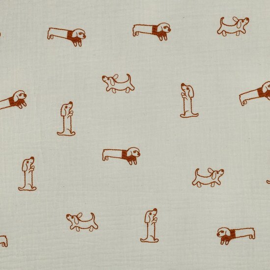 Double gauze - Geborduurd hondje