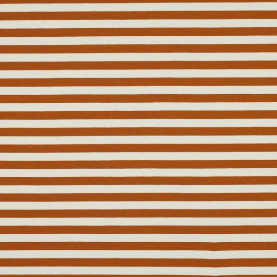 French terry - Roest ecru streep 10mm