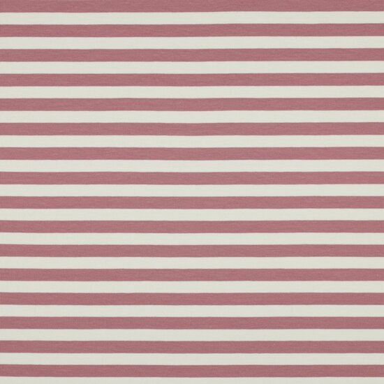 French terry - Oudroze ecru streep 10mm