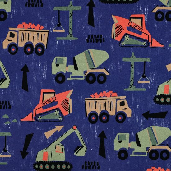 Sweater - Kranen en bulldozers blauw