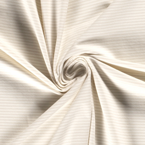 Jersey - mini stripes lichtbeige