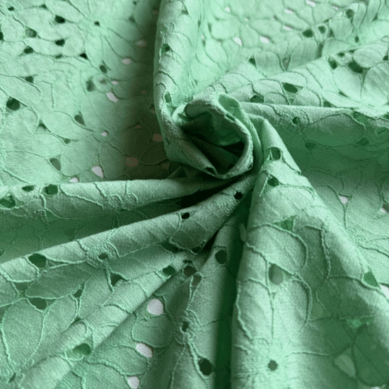 Katoen - Lente lace in mintgroen