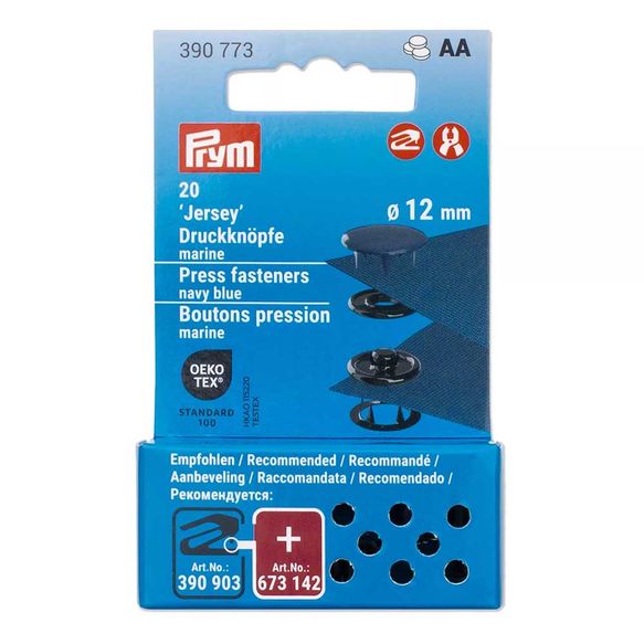 Prym AA - Jersey drukknopen 12mm - marine (20 stuks)