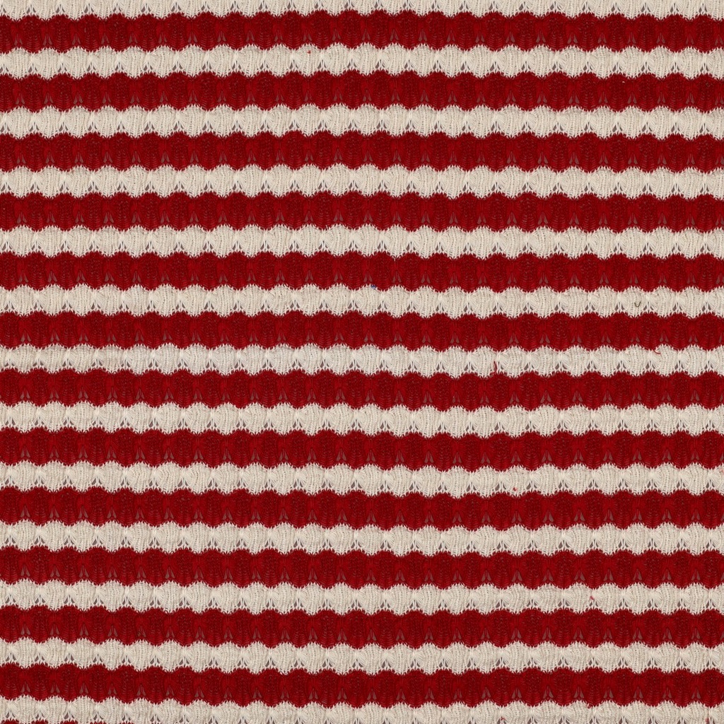 Gebreid - Jacquard stripes ecru donkerrood