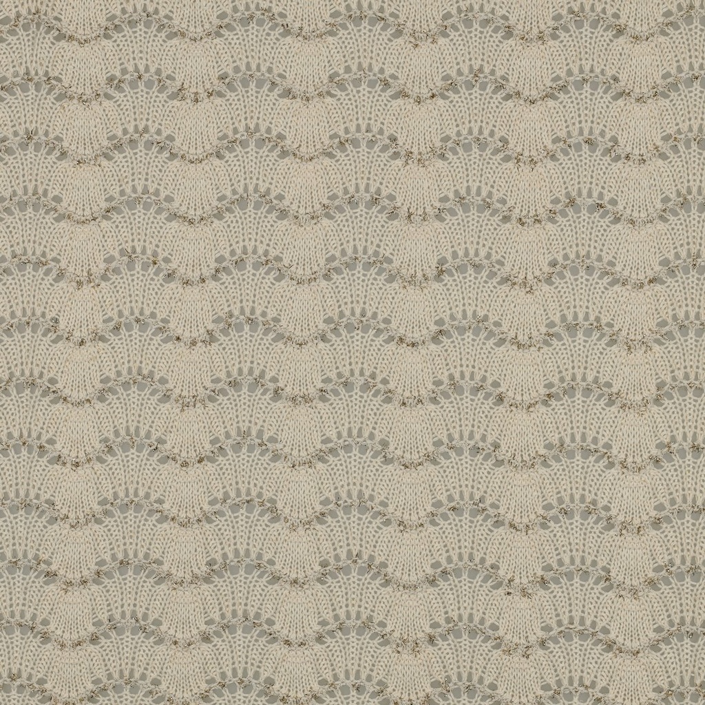 Gebreid - Golven ecru met gouddraad