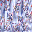 Viscose - White and blue graphic textured