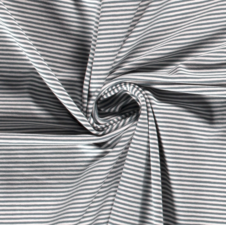 Jersey - mini stripes grijsblauw