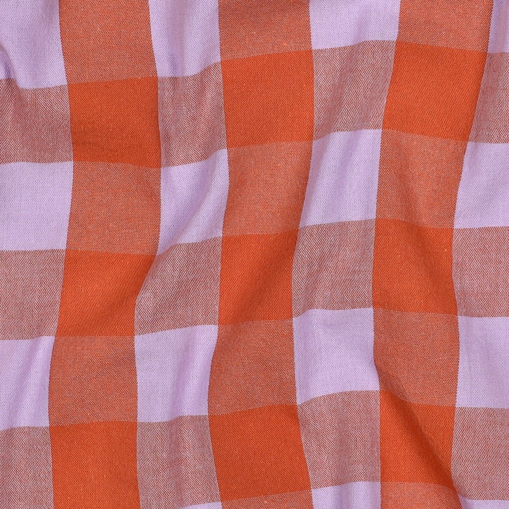 Katoen - lila oranje ruiten 30mm