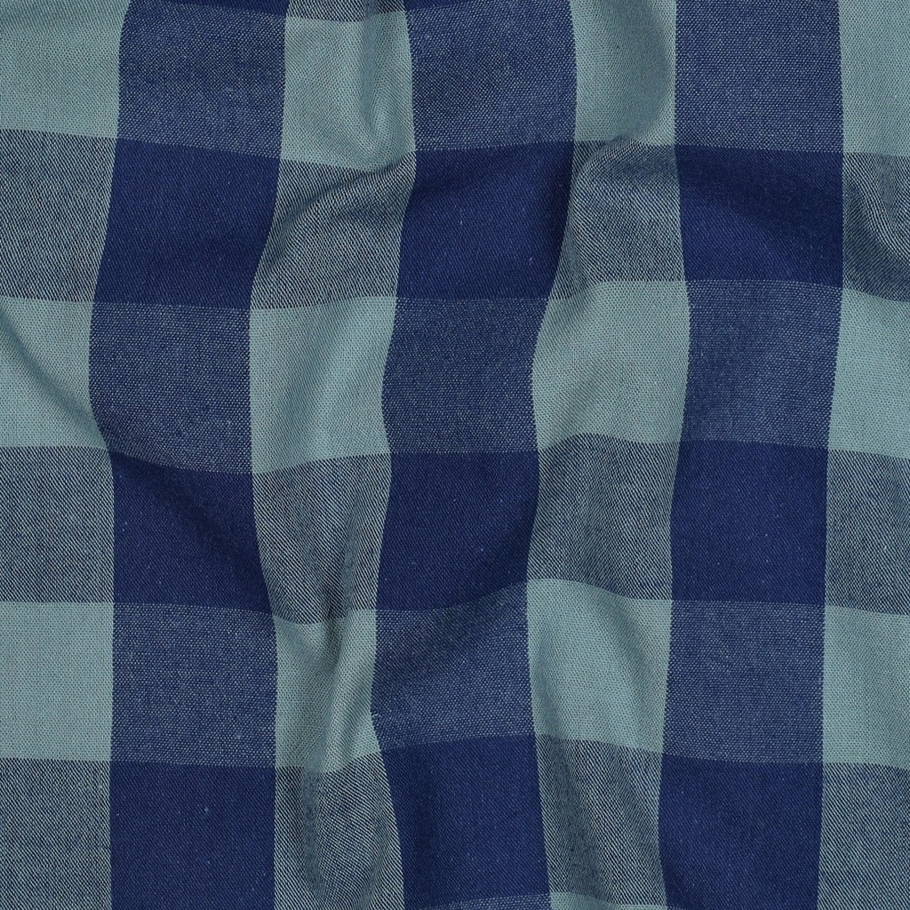 Katoen - blauw grijsgroen ruiten 30mm