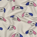 French terry - Long ear dog roze blauw