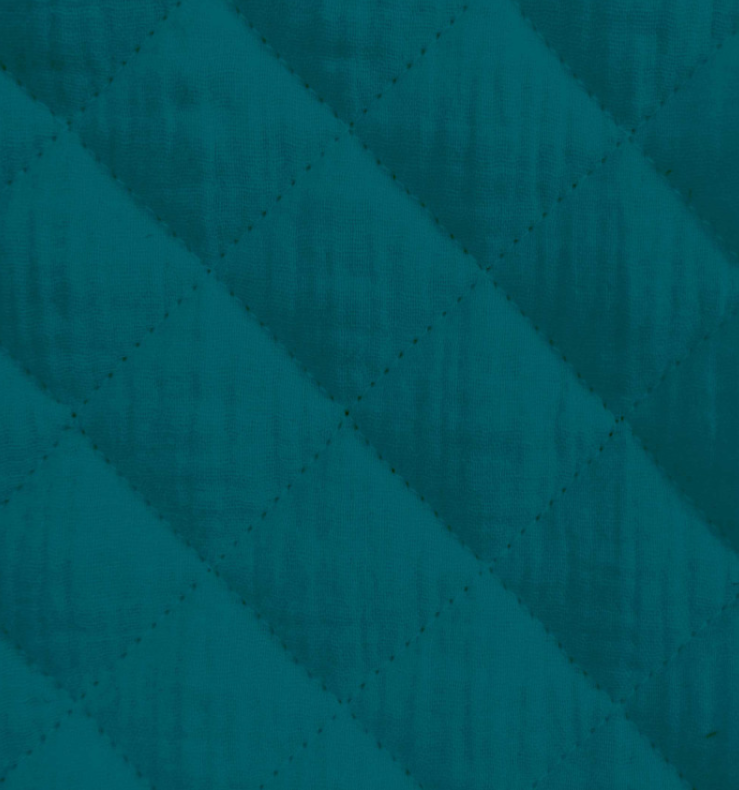 Matelassé gauze - petrolblauw